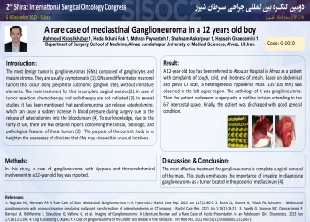 A rare case of mediastinal Ganglioneuroma in a 12 years old boy